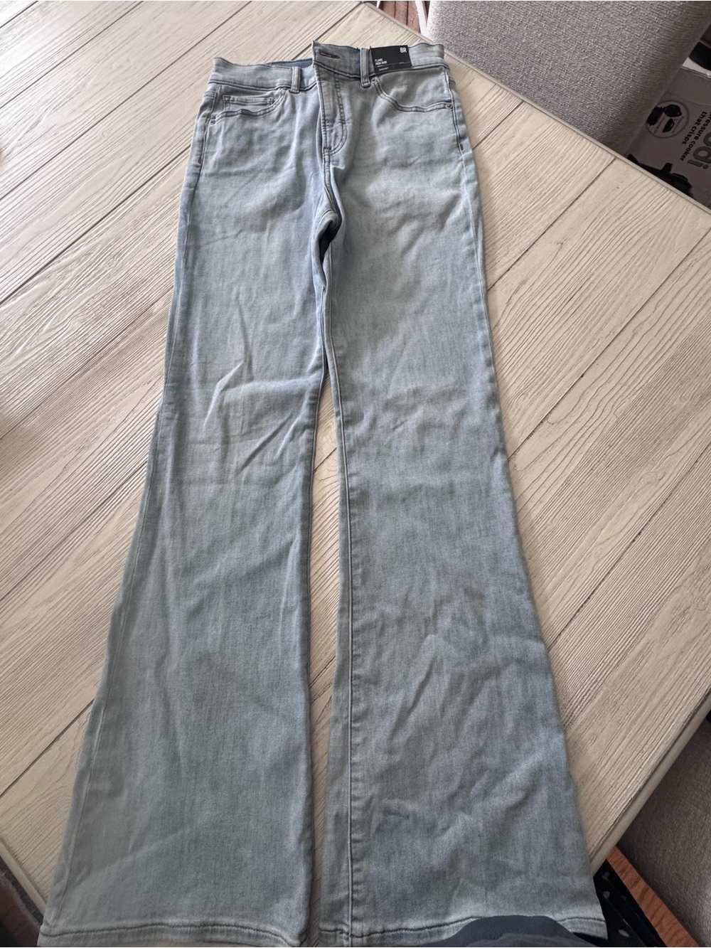 Express Light Blue Flare Jeans for Women